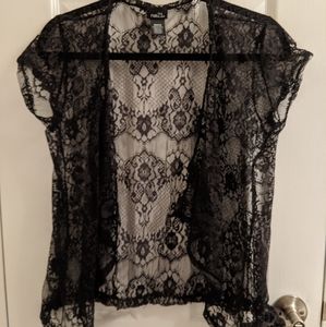 Open front lace cardigan